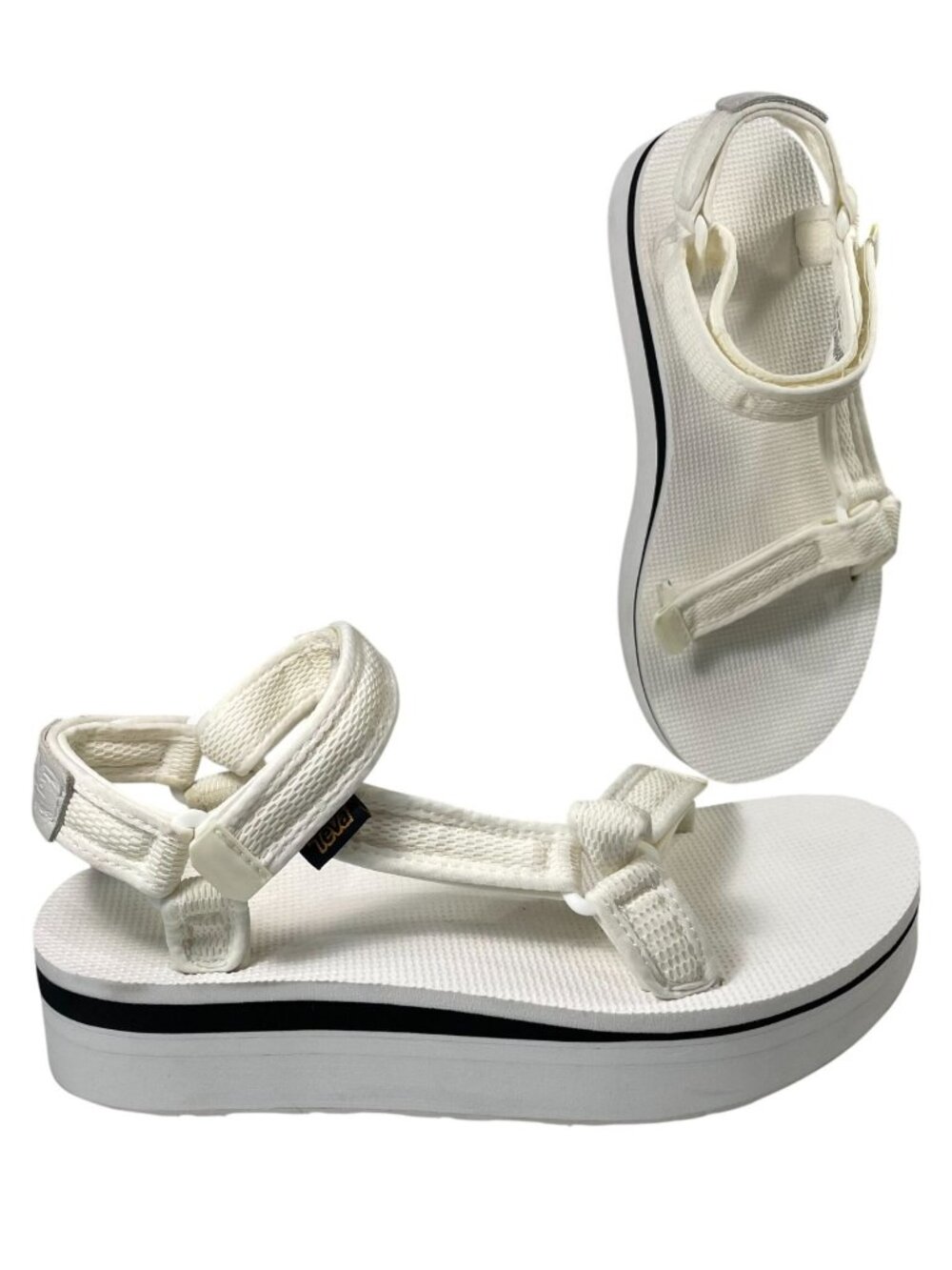 Teva Flatform Universal Mesh Sandals 10 Bright White Casual Summer Beach Resort